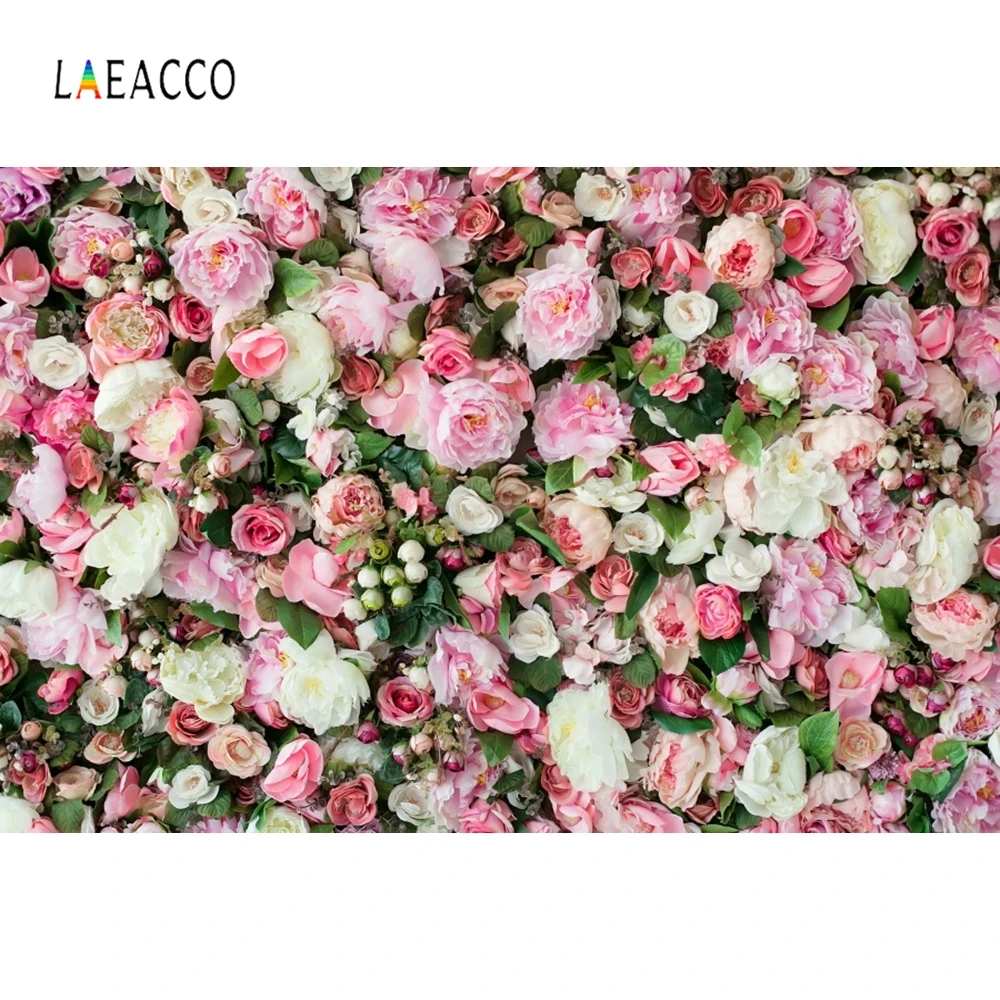 Laeacco Colors Flowers Leaves Wedding Romantic Love Photography Background Customized Photographic Backdrops For Photo Studio