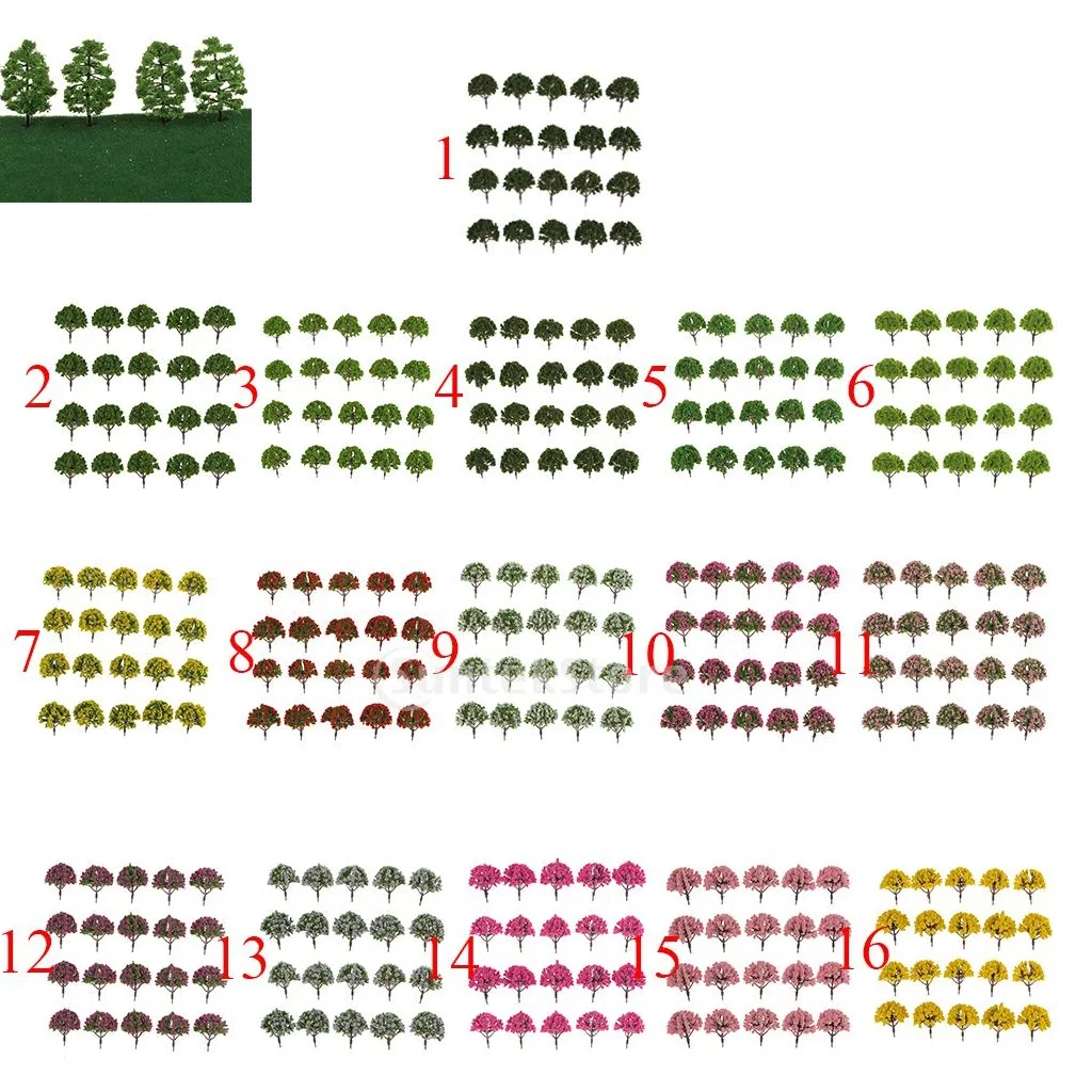 

New 20pcs Plastic Simulation of Artificial Model Tree for Train Railway Model Trees Landscape Layout Scenery DIY 1:75 SA80-D006