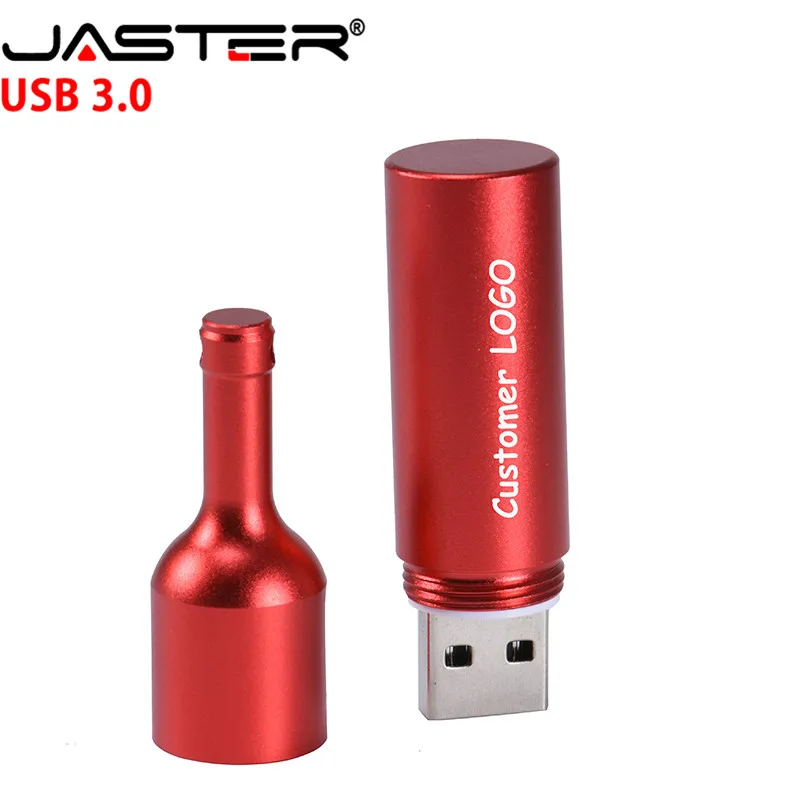 JASTER креативные металлические USB 3,0 флешки винные бутылки флэш-накопитель 128 Гб 64 ГБ 32 ГБ 16 ГБ 8 ГБ Memoria Stick USB диск свадебные подарки