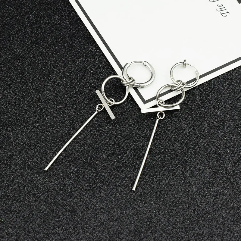 Korea Star Punk Earrings Hipster Rock Men Women Long Chain