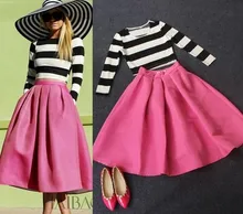 Nice New Autumn Long Sleeve Stripe T-shirt + Bust Skirt 2 Piece Set Women Casual Striped Sets