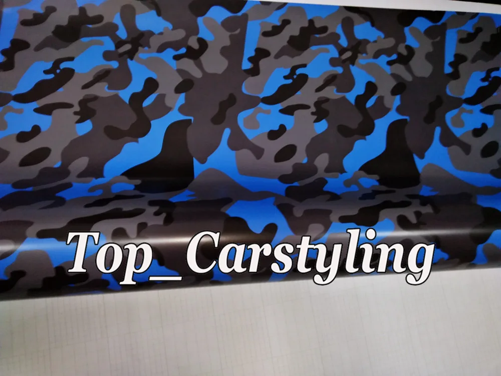 small blue camouflage car wrapping film auto covering foil stickers (3)