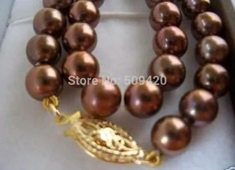 

Wholesale>RARE AAA++ COFFEE 8MM AKOYA shell PEARL NECKLACE 18" AAA