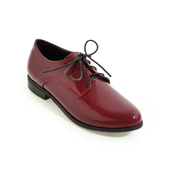 

Early spring in 2018 new product low leisure with square front lace-up super small size 30-50 single shoes of 1814