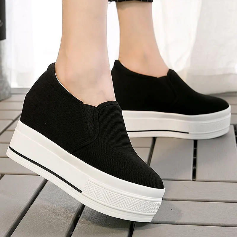 

Women's fashion Wedges thick soled Hidden Increasing Shoes Lady Slip on Flat Platform Loafers shoes casual warm fur boots MC-044