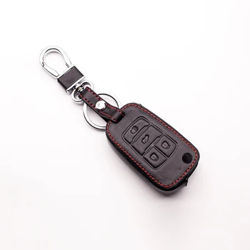 

Genuine leather car key cover case set for chevrolet cruze For Opel leather key cover 4 button remote control box Car wallet