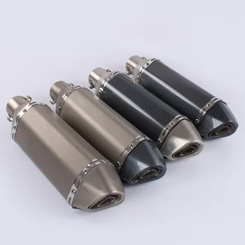 

51mm Universal Motorcycle Akrapovic Exhaust Modified Muffler Pipe Scooter Pit Bike Dirt Motocross For Yamaha R1 ER6N CBR250R