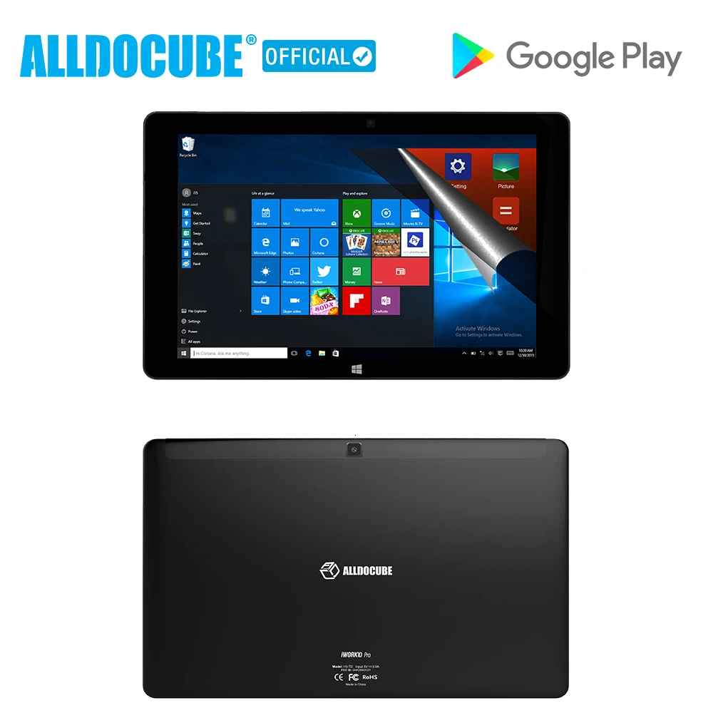 Alldocube iwork10 Pro 10," планшеты ПК полный вид ips 1920*1200 Windows 10+ Android5.1 Intel Atom x5-Z8350 4 Гб ram 64 Гб rom планшет