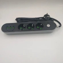 Inteligente USB Plugue 3 Tomada Tira Tomada de Energia DA UE 3 Portas USB Carregador-2 M/1.4 M Poder cabo Para A Câmera Do Telefone de Casa