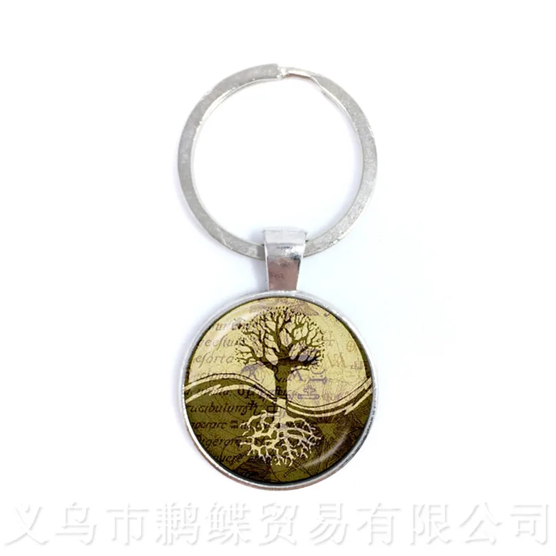 Mens necklace Yin Yang Pendant Tree Of Life Necklace Logo Magic Sign Glass Pendant Necklace.