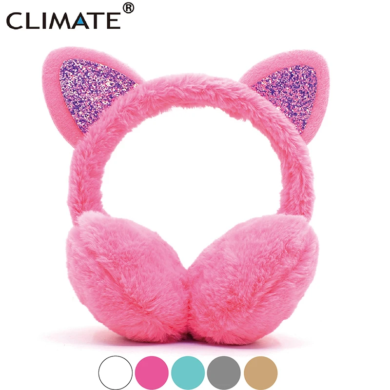 CLIMATE Women Kid Ear Muffs Cute Earmuffs Kids Lovely Cat Ear Warmer