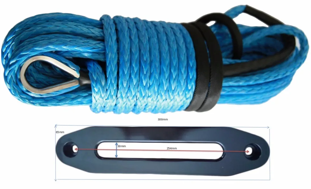 5//16/"*100ft Synthetic Rope with 10/" Hawse Fairlead,ATV Winch Contactor add Hook