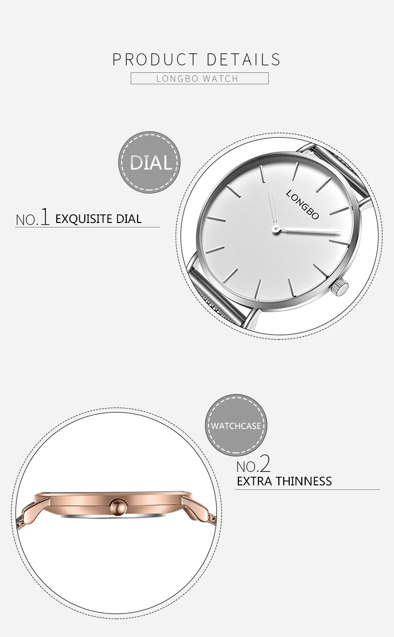 LONGBO бренд в сдержанном стиле Стиль Для мужчин Для женщин часы моды Нержавеющая сталь группа мужской женский кварцевые часы Повседневное