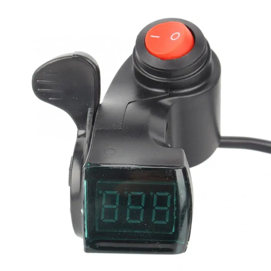 Excellent Electric Bicycle Thumb Throttle with LCD Digital Battery Voltage Display Speed Switch E-bike E Scooter Handle Thumb Throttle 1