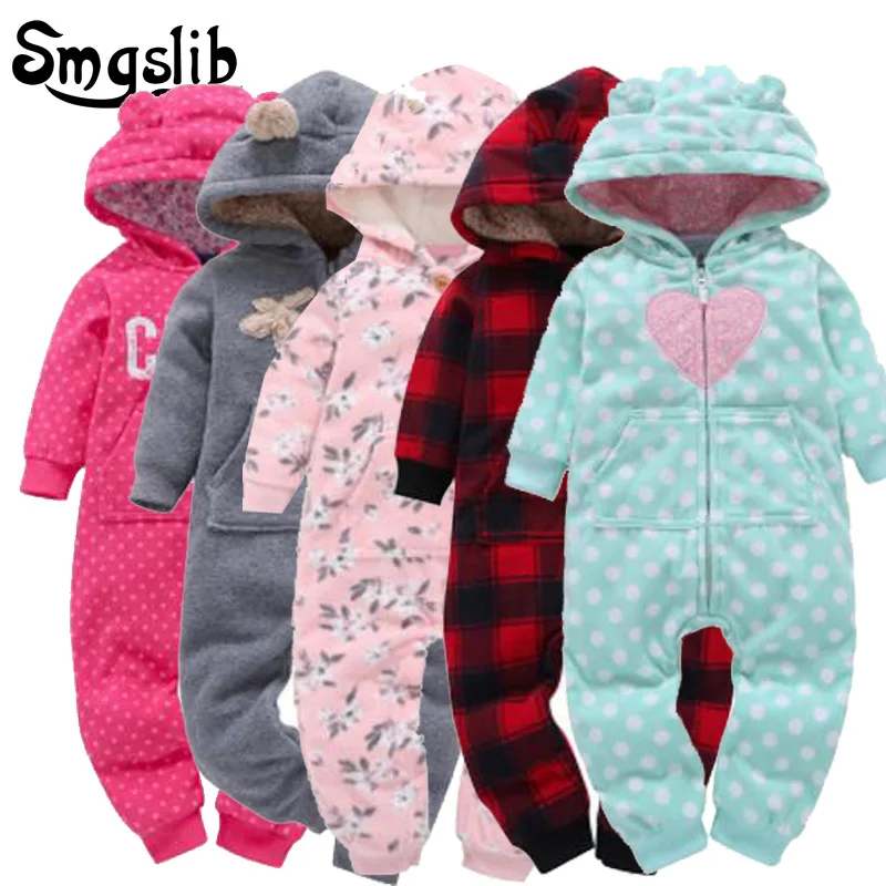 Goede Baby winter kleding Pasgeboren baby meisje jongen rompertjes hooded pluche jumpsuit overalls voor kinderen coral fleece baby pyjama kerst