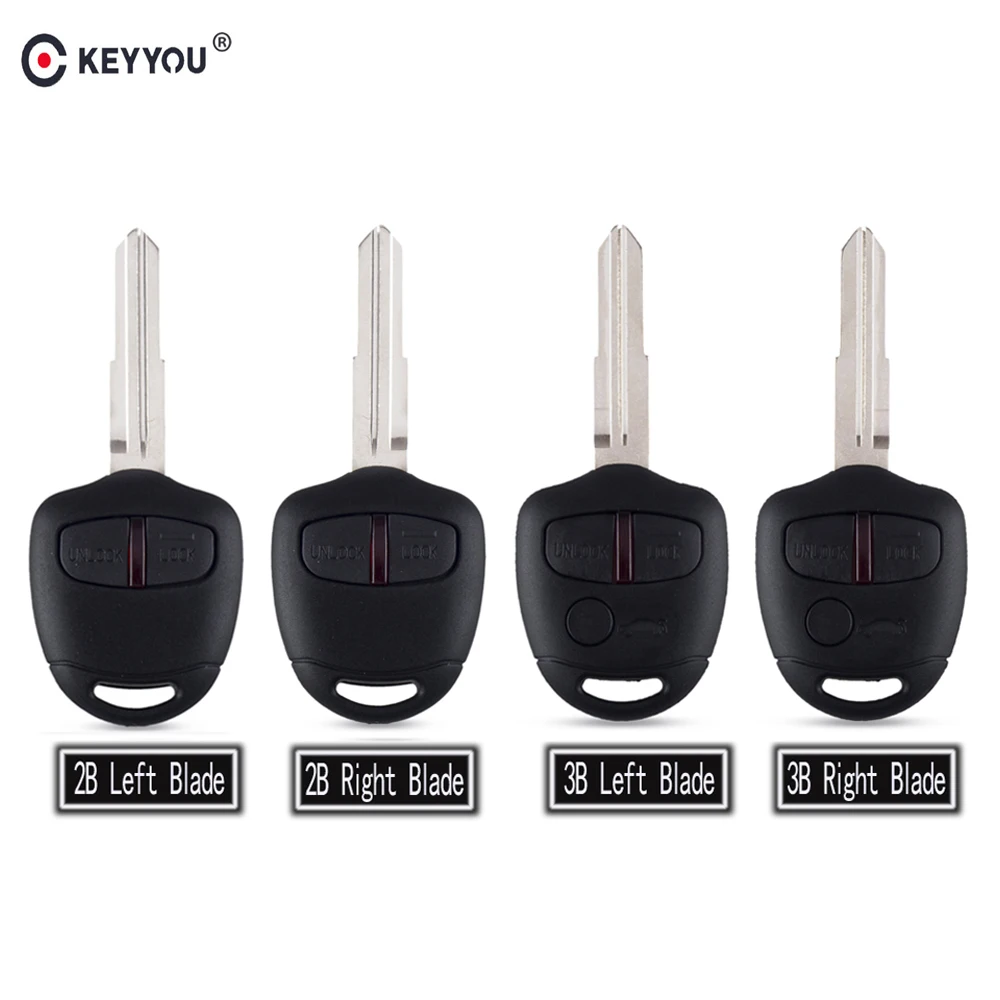 KEYYOU Remote Car Key Shell Fob Case Cover For Mitsubishi Lancer Grandis Evolution Outlander Key 2 3 Button MIT11/MIT8 Blade