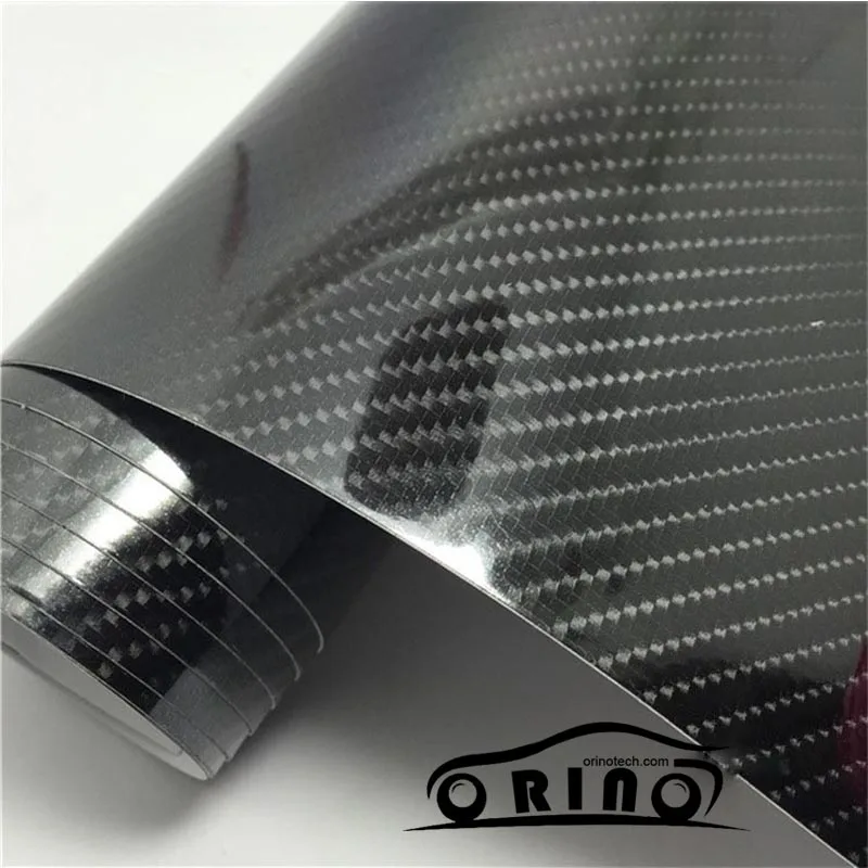 Buy Size1.52*20M/Roll Ultra Gloss 5D Carbon Fiber Vinyl Wrap 4D Texture Super