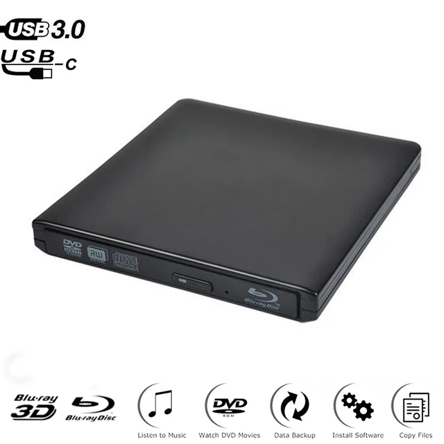 Lecteur Externe Graveur DVD Blu Ray COMBO USB 3.0 Bluray 3D 4k,CD