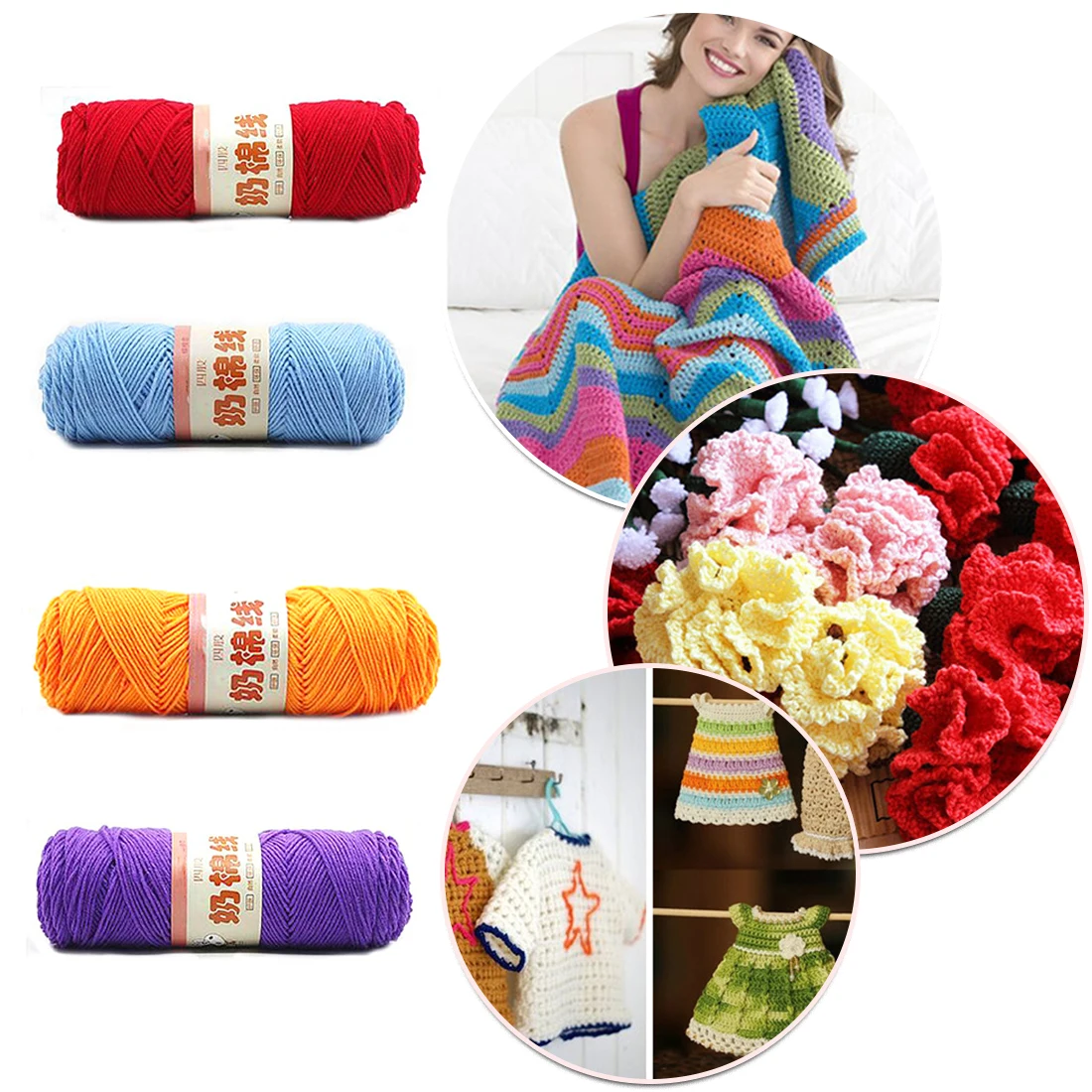 

50g Colorful Thick Yarn for Knitting Baby Knitting Work Wool Yarn for Hand Knitting Thread Alpaca Wool Yarn