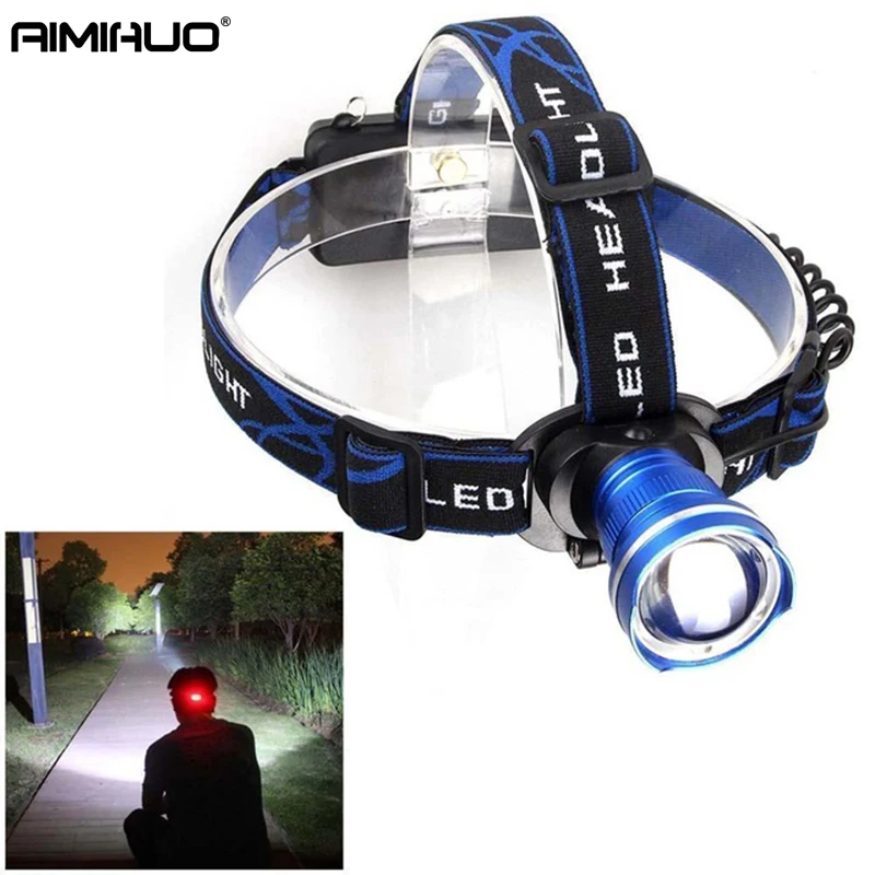 AIMIHUO Headlamp CREE XML T6 LED Headlight USB Rechargeable Head Lamp High Power Zoomable Flashlight | Освещение