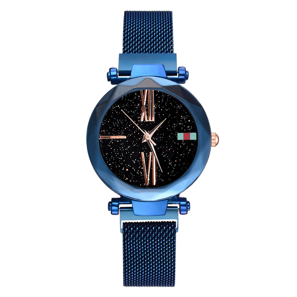 Дропшиппинг Новые женские часы роскошные женские золотые часы Звездное небо кристалл наручные часы для женщин подарок часы Relojes Para Mujer - Цвет: Синий