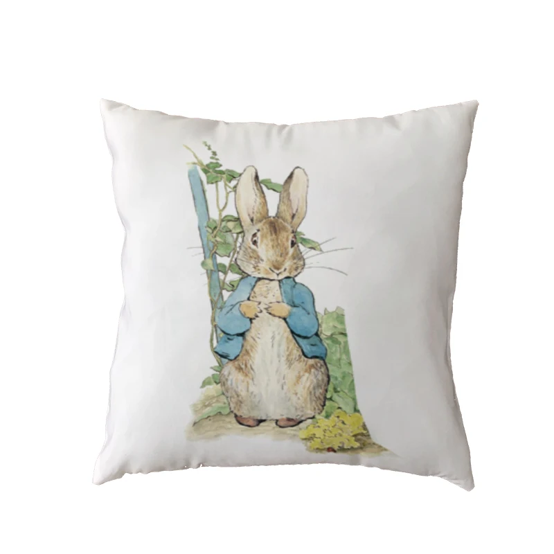 Чехол для подушки из полиэстера с изображением озорного кролика Питера, персиковой кожи, для приготовления пищи, для семьи, для спальни, гостиной, автомобиля, домашнего декора, чехол для подушки