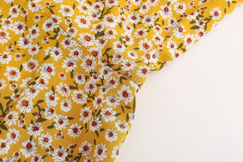 Forefair Mini Floral Dress Yellow  (12)