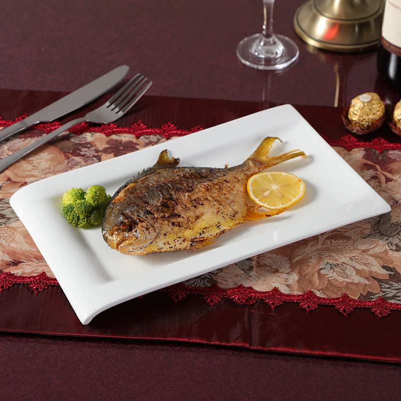 South Korea ceramic plate rectangular plate of fish steak dessert sushi