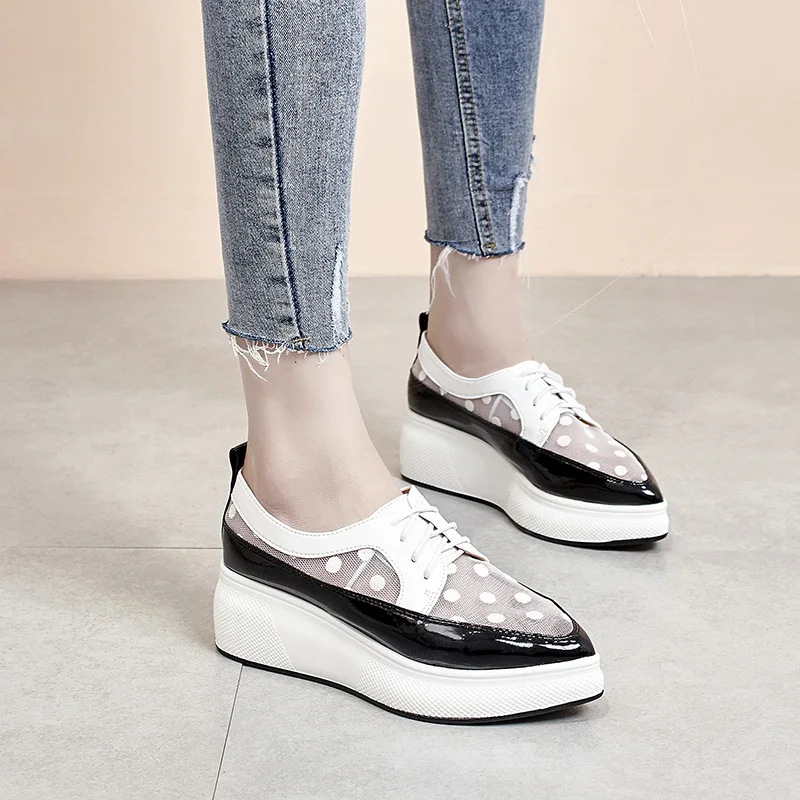 

Autumn 2019 Fashion Women's Ballet Flats Platform Creepers Nurse Shoes Pointed Toe Shoess Solid Fall Brand On Clogs Nursing