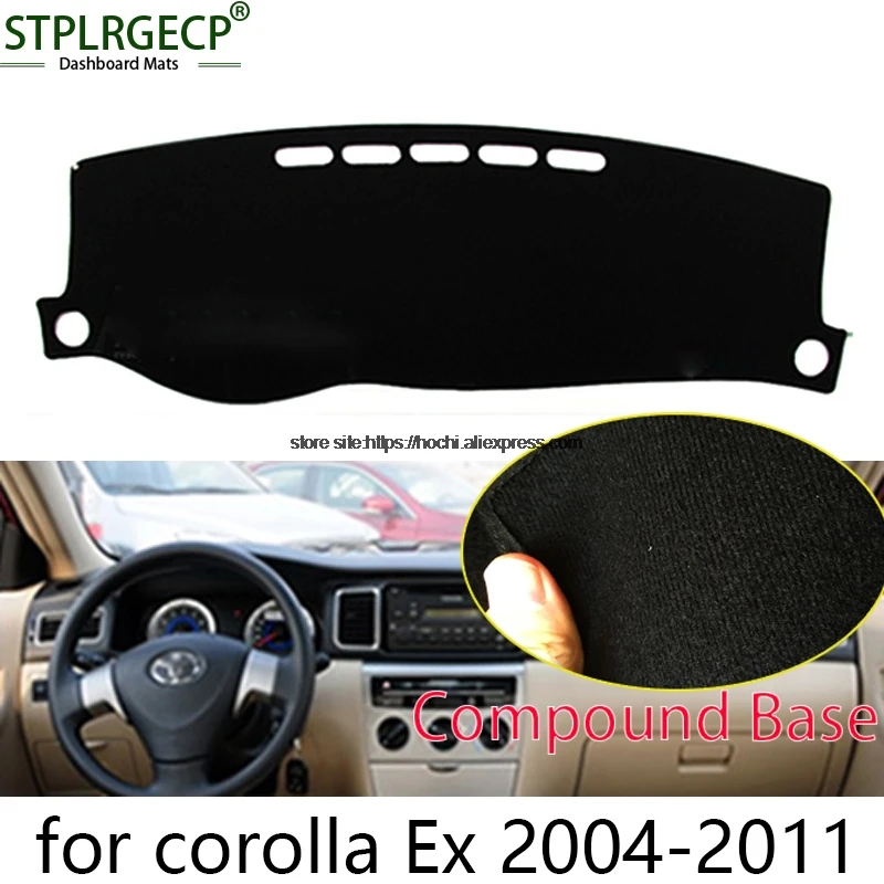 STPLRGECP double layer Black Dash Mat For toyota corolla EX 2007 16 Dashmat Black Carpet Car