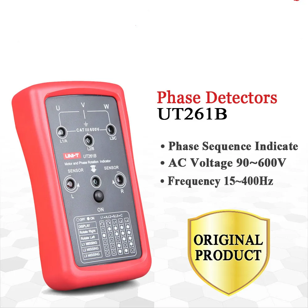

UNI-T UT261B Phase Sequence and Motor Rotation Indicatiors Phase Sequence Missing Phase Motor Rotation