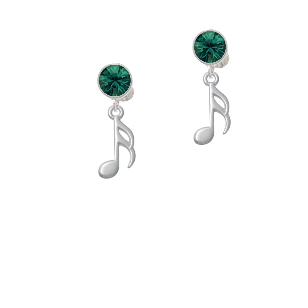 Sixteenth Note Crystal Clip On Earrings (5)