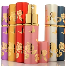 Роскошный 10 мл стеклянный флакон для духов Пустой Алюминиевый многоразовый флакон портативный металлический распылитель 6 цветов