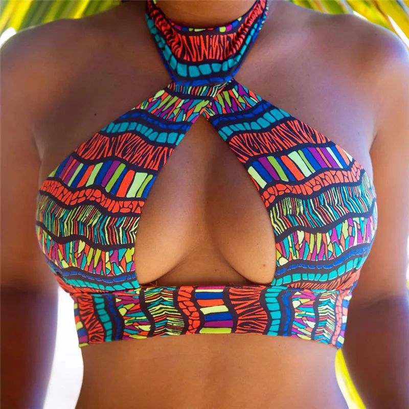 Meihuida бикини женские купальные костюмы женские Damenmode Цветочные bedruckte offene Brust бикини сексуальный пляжный комплект Badeanzug плюс размер s-xl