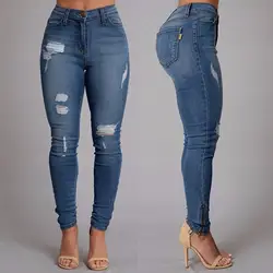 Брендовые джинсы женские с высокой талией обтягивающие джинсы плюс размер 3XL зимние джинсовые узкие брюки хлопковые джинсовые узкие брюки