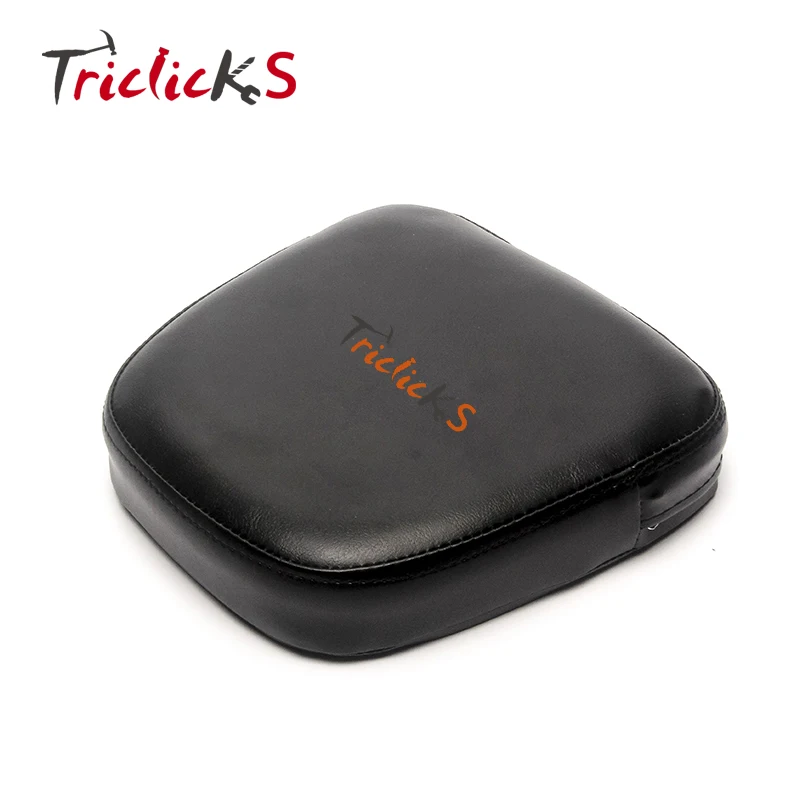 

Triclicks Motorcycle Universal Sissy Bar Backrest Cushion Pad Seat Cover Pads Black Synthetic Leather Passenger Sissy Bar Pad