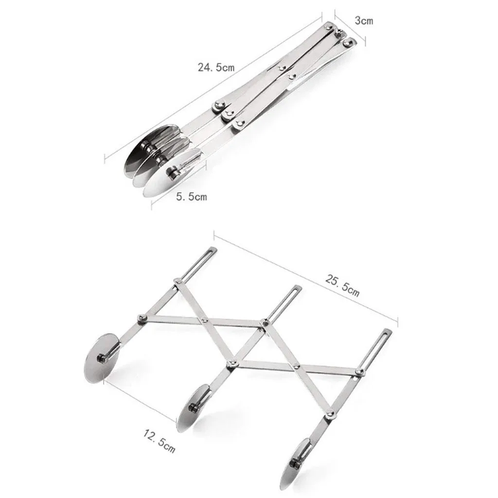 Multifunction Stainless steel Dough Divider 5 Wheel Cutter Roller Tools Pasta Rocker Pizza Pastry Peeler Cake Baking Kniv