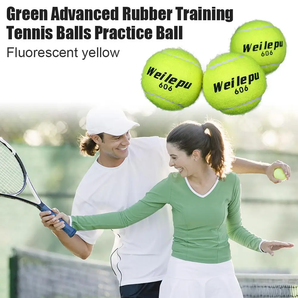 

3pcs New Good Elasticity Green Advanced Rubber Training Tennis Balls Practice Ball Durable And Strong Hygroscopic Trainning Ball
