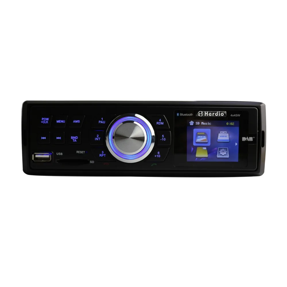 Universal Car DAB Radio USB AM/FM Blutooth MP3 Stereo System 4X45W 2.5