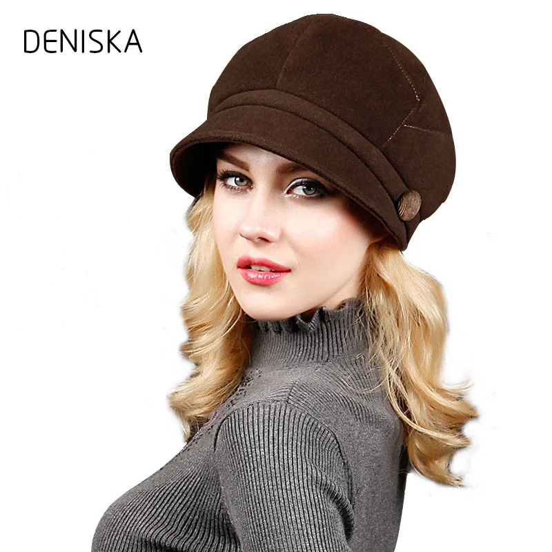 DENISKA 2019 Autumn And Winter New Bow Basin Hat Female Literary Fan Simple British Retro Wool Tide | Аксессуары для одежды