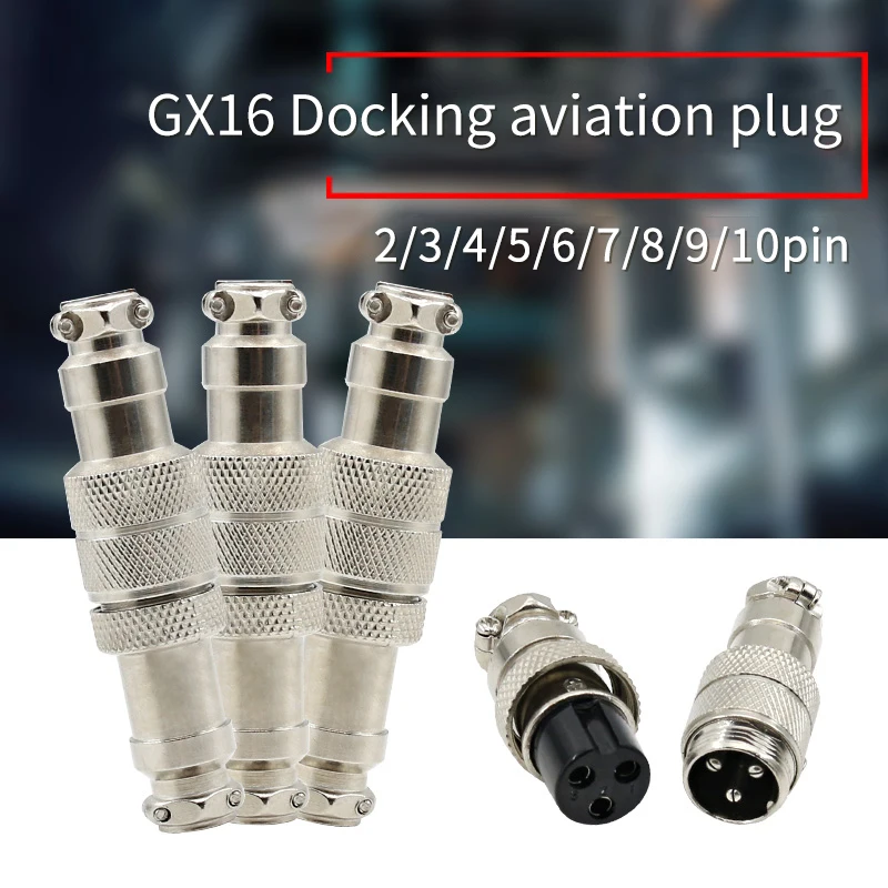 

GX16 Air Plugs Male to Female Aviation Connector Plug Socket 2 3 4 5 6 7 8 10 Pin for Automation Equipment