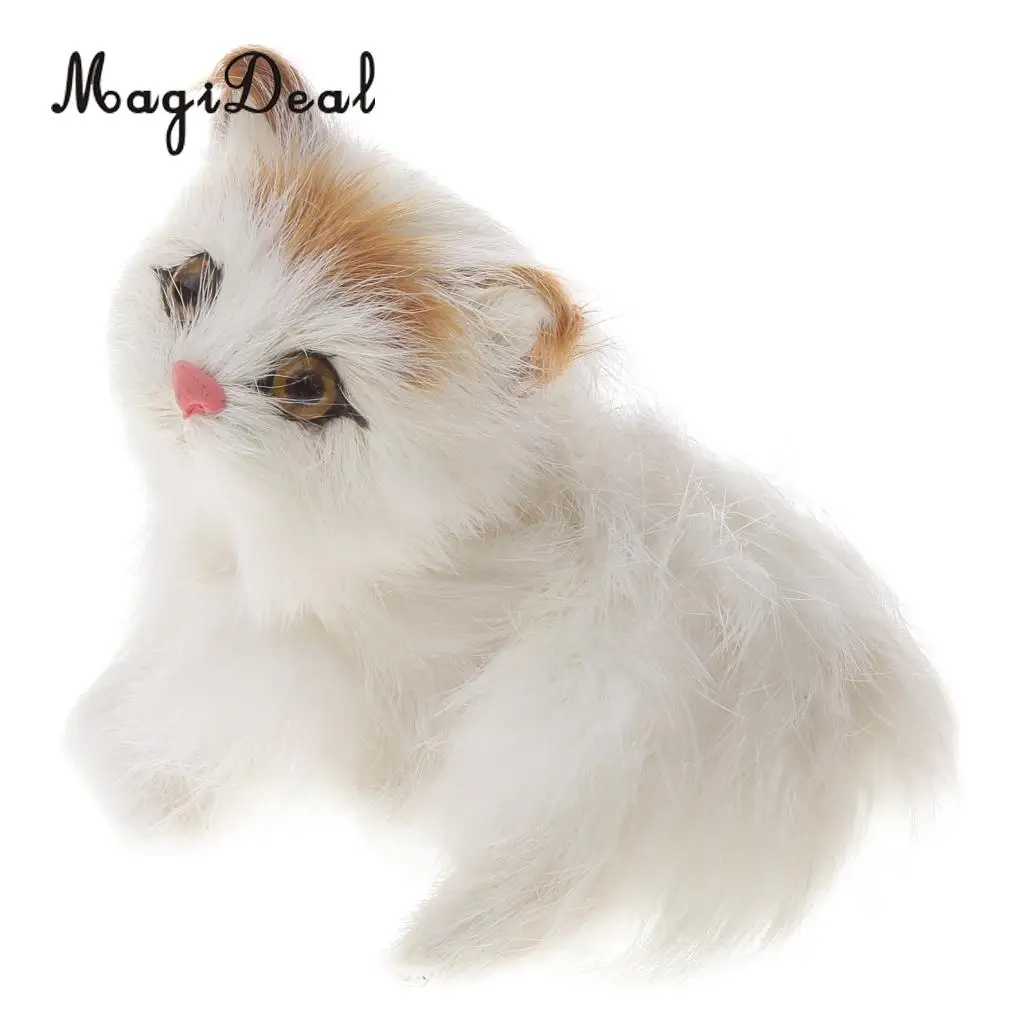 Schöne realistische Katze Real Fur Furry Animal Home Decor Kinder Geschenke 11 
