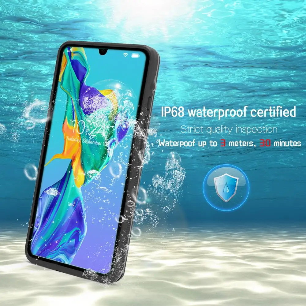 

IP68 Waterproof Phone Case For Huawei P30 P30 Pro Transparent Swimming Full Protective Cover For Huawei P30 Pro Underwater Cases