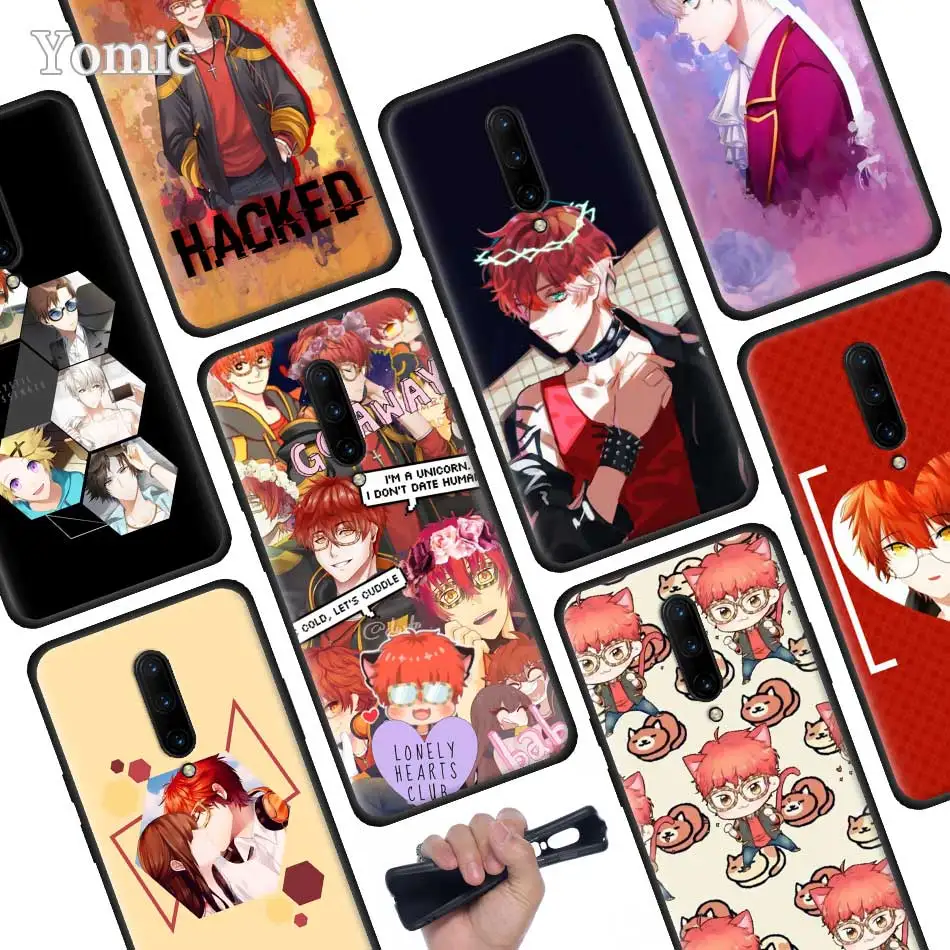 707 Mystic Messenger Black Soft Case for font b Oneplus b font font b 7 b