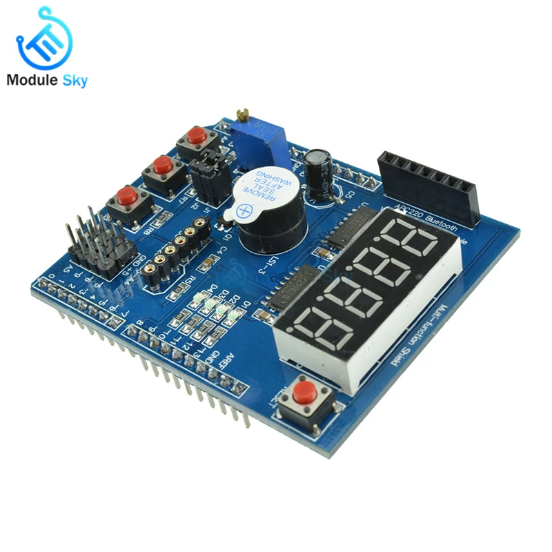 

Multifunction! 4 Way LED Indicator Expansion Board For UNO LENARDO 2560 Mega Infrared Interface With Buzzer Shield for Arduino
