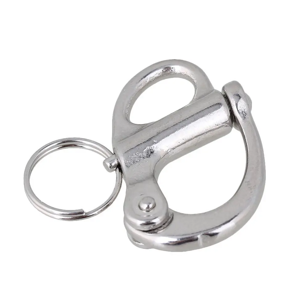 

1Pcs 35mm 304 Stainless Steel Fixed Snap Anchor Shackle Rigging Silver Fixed Eye Bail with Eye Ring for Sailboat