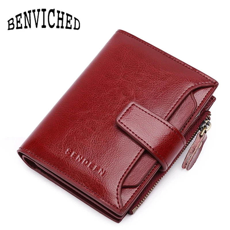 

Wallet female models leather 2019 credit card holder zipper wallet short wallet card bag wallet zipper card package short clutch