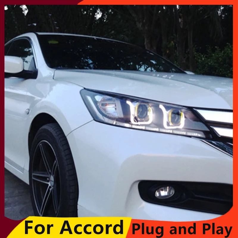 KOWELL автомобильный Стайлинг для Honda Accord 9- светодиодный фонарь для Accord 9th Gen Bi-Xenon объектив plug and play