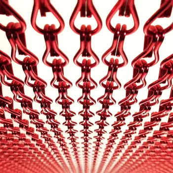 

Red Chain Link Fly Screen Curtains for Insect-90cm W x 210cm H