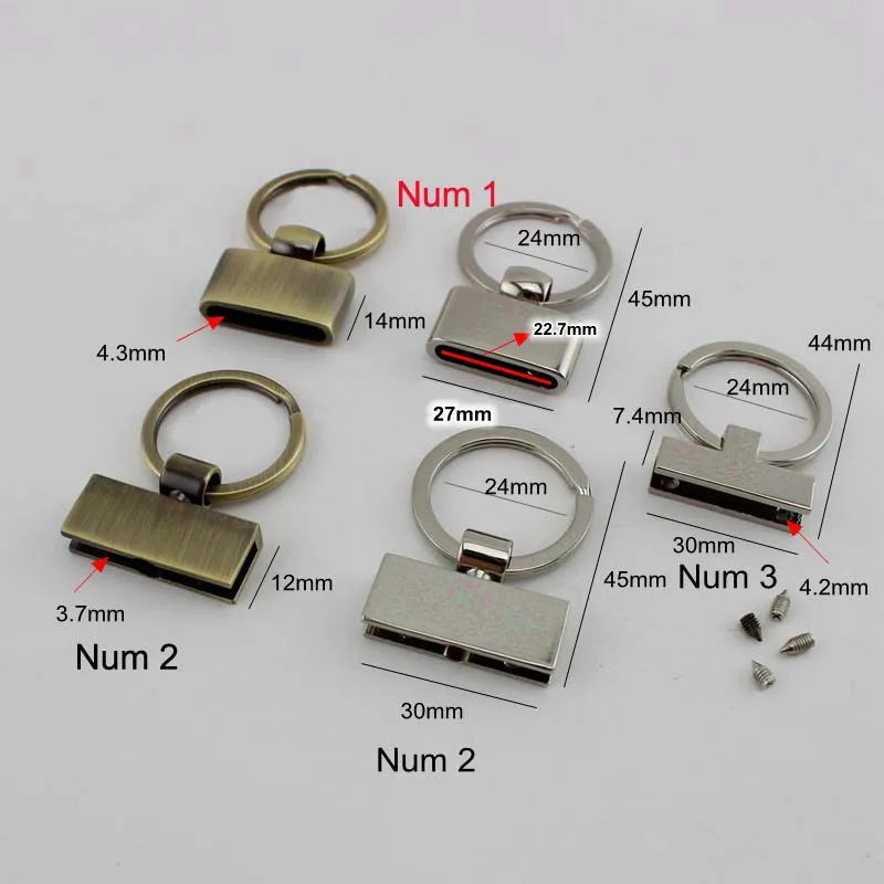 50 шт. 5 цветов 3 вида стилей Т-образный брелок для ключей с 24 мм разъемными брелоками, брелок для ключей, аксессуары для ключей